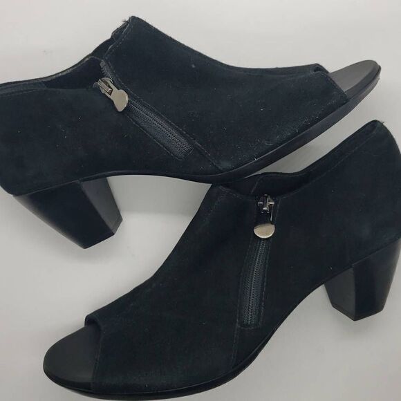 Munro Women Open Toe Ankle Boots Luisa Black 8.5 - Picture 1 of 10